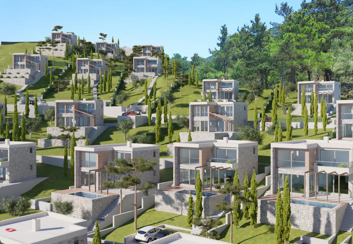 Townhouses and villas in a gated community in Kavachi