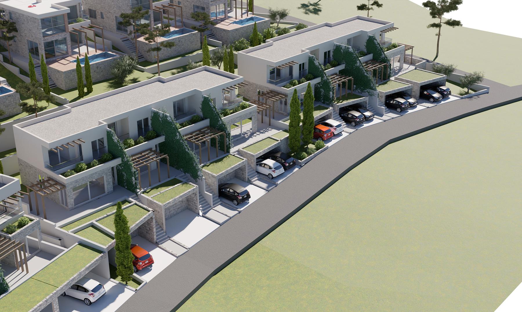 Townhouses and villas in a gated community in Kavachi