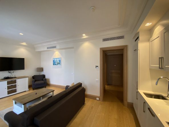 This exclusive fully furnished one-bedroom apartment is located on the 4th floor and is 80 sqm (68 sqm apartment + 12 sqm terrace).